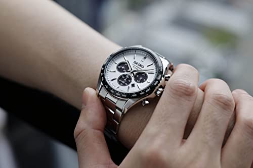 Seiko Men's Watch SBPY165 Selection Panda White Dial Solar Analog Chronograph