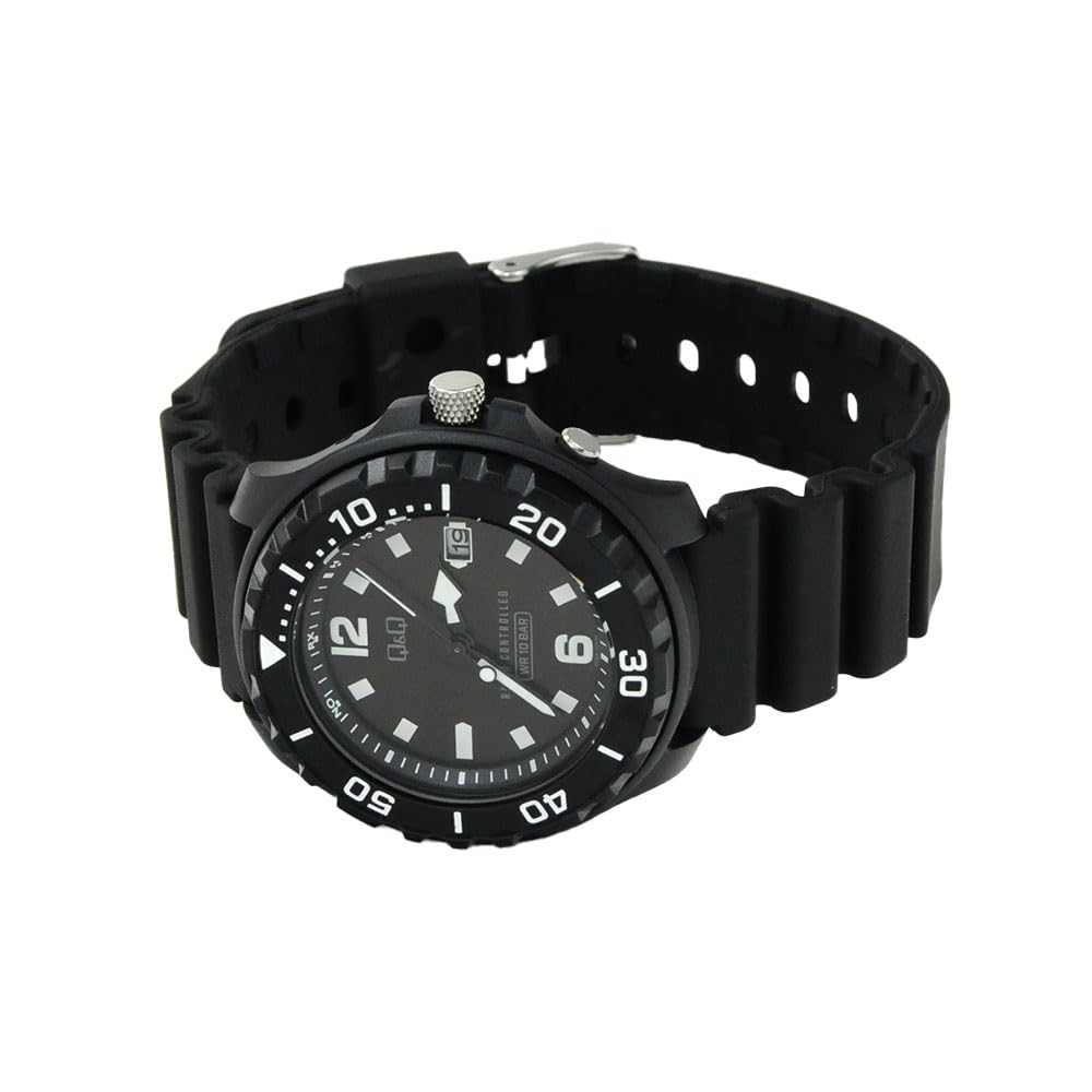 Citizen Q&Q Solar Wristwatch 10 ATM Urethane Band D02A-001VK Men's Black