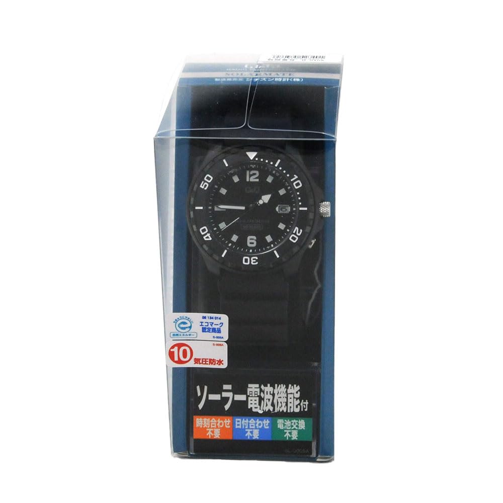Citizen Q&Q Solar Wristwatch 10 ATM Urethane Band D02A-001VK Men's Black