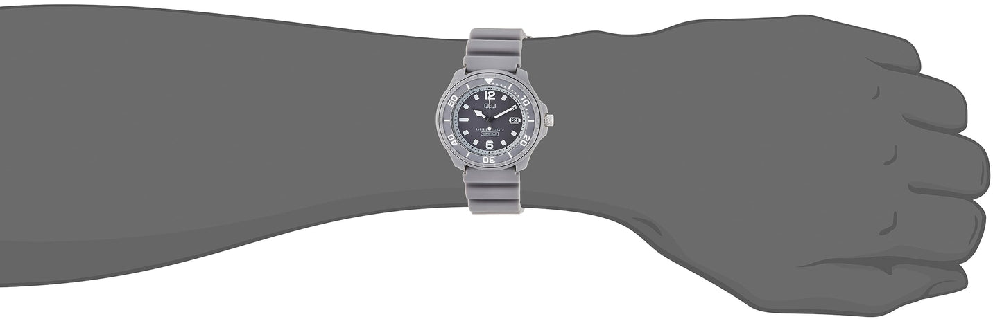 Citizen Q&Q Analog Radio Wave Solar Watch Urethane Band D02A-003VK Men's Gray