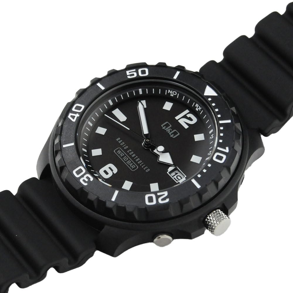 Citizen Q&Q Solar Wristwatch 10 ATM Urethane Band D02A-001VK Men's Black