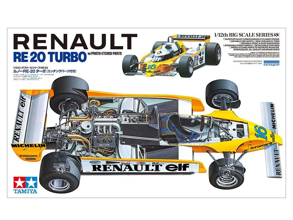 Tamiya 1/12 Big Scale Series No.33 Renault RE-20 Turbo with Etched Parts Model