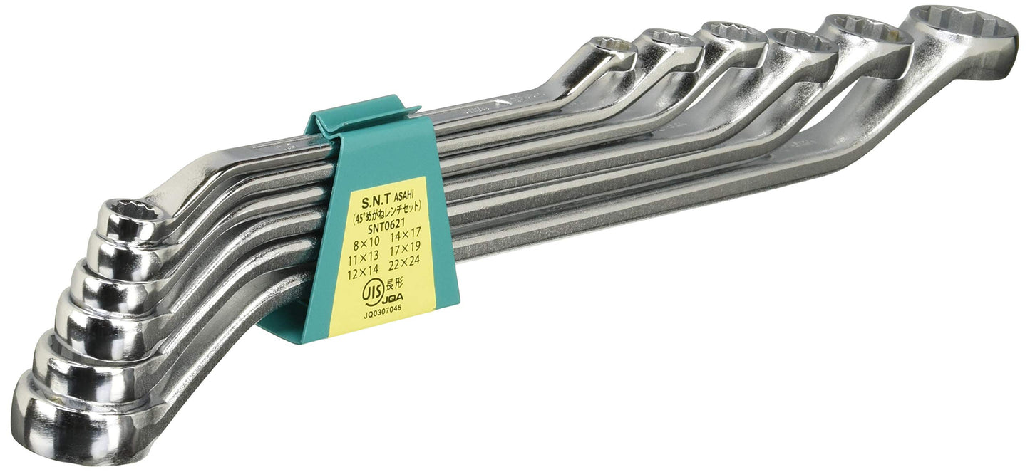 ASAHI SNT0621 OFFSET WRENCH SET 6 pcs (JIS QUALITY) Silver