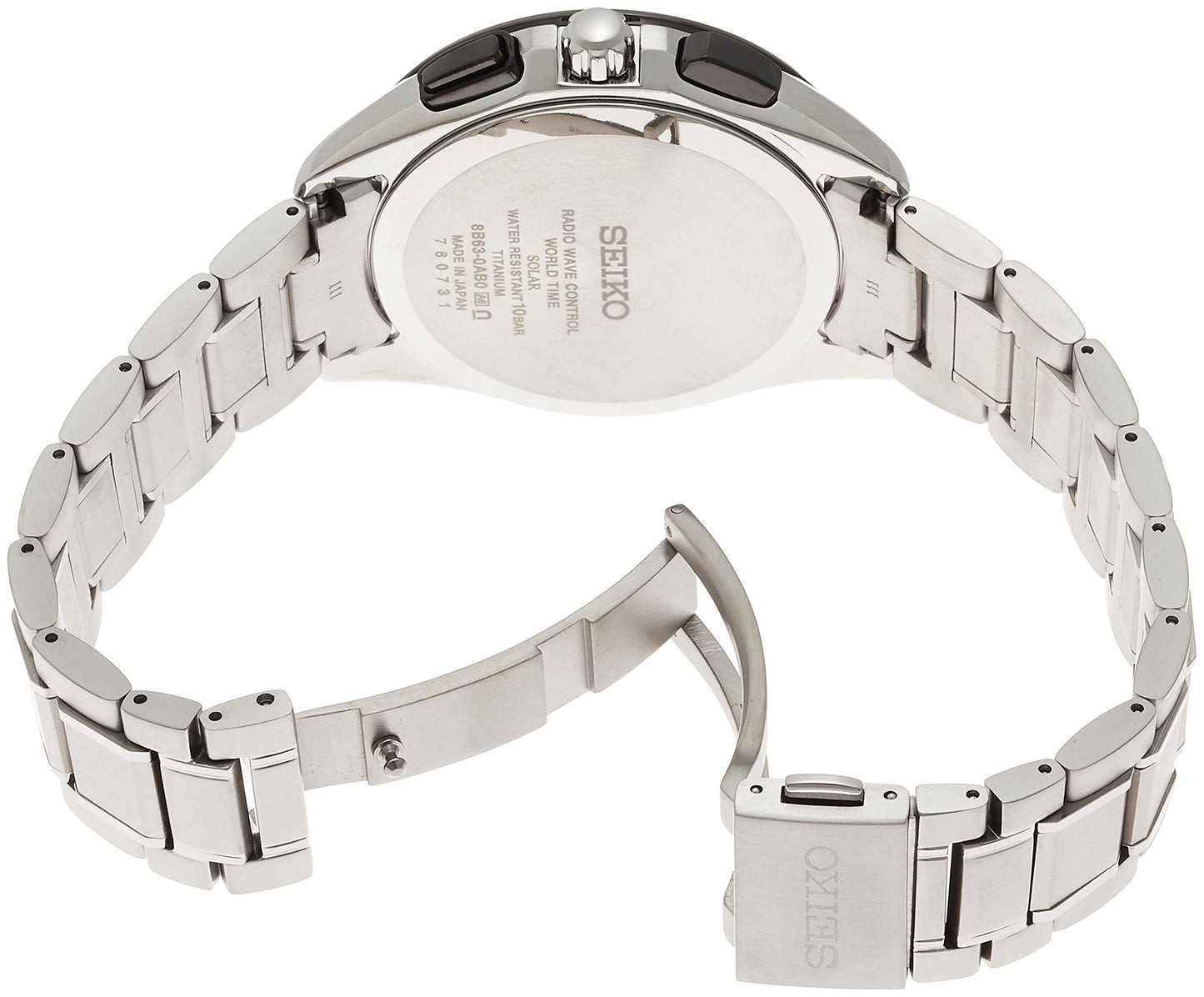 SEIKO SAGA241 Men's Watch BRIGHTZ Silver Black Analog Round Face Titanium model