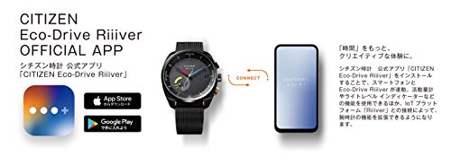 Citizen Eco-Drive Light Powered Smart Watch Riiiver Rubber Band Model BZ7005-07F Men's Black