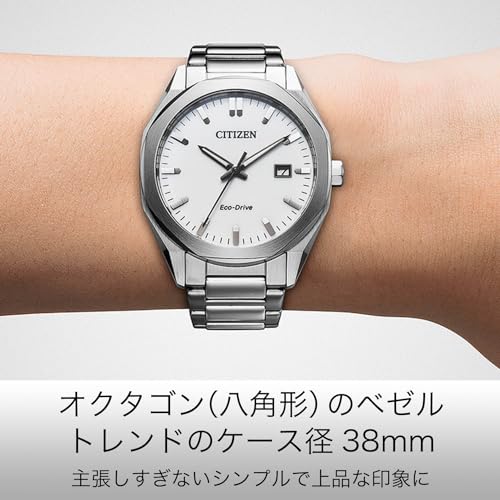 Citizen Photovoltaic Watch Waterproof Octagon White Simple BM7620-83A Men's