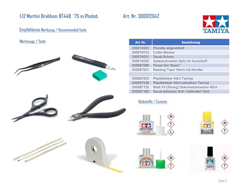 Tamiya 1/12 Big Scale No.42 Martini Brabham BT44B 1975 with Etched Parts Model