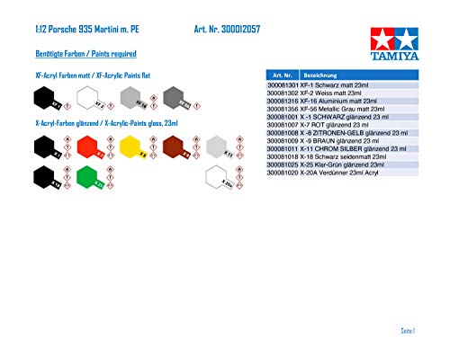 Tamiya 1/12 Big Scale Series No.57 Porsche 935 Martini (with Etched Parts) Model