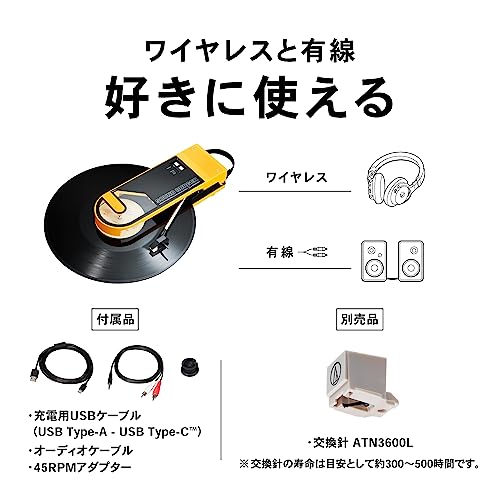 Audio-Technica Yellow SOUND BURGER Record Player Turntable AT-SB727 YL
