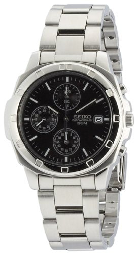 SEIKO SND191P1 Men's Watch Chronograph Overseas Reimported Models Black Silver