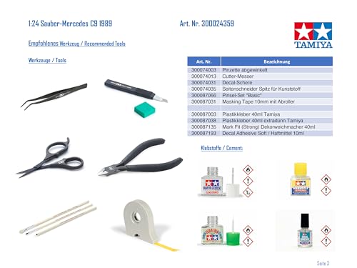 TAMIYA 1/24 Sports Car Series No.359 1989 Sauber Mercedes C9 Model Kit