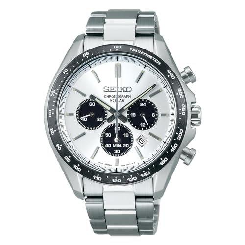 Seiko Men's Watch SBPY165 Selection Panda White Dial Solar Analog Chronograph