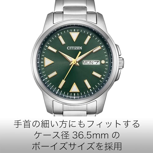 Citizen Wristwatch Water Resistant Luminous Simple Green BM8180-71W Men's Silver