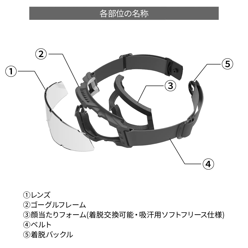 SWANS Tactical Goggles Black Color Light Smoke Lens SG-2280
