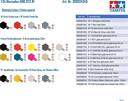 Tamiya 1/24 Sports Car Series No.345 Mercedes-AMG GT3 Plastic Model