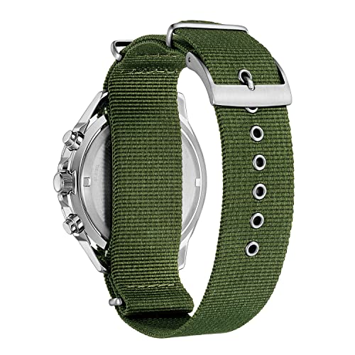 Citizen Watch Collection Eco-Drive Water-Resistant Nylon AT2500-19W Men's Khaki