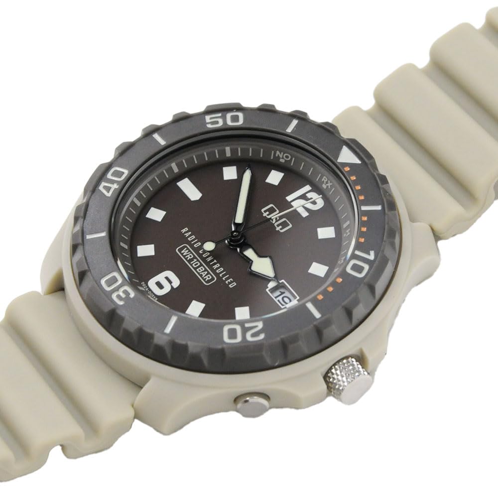 Citizen Q&Q Watch Solar Waterproof Urethane Band D02A-005VK Men's Beige