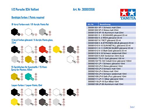 TAMIYA 1/12 Big Scale Series No.56 Porsche 934 Vaillant (with Etched Parts)
