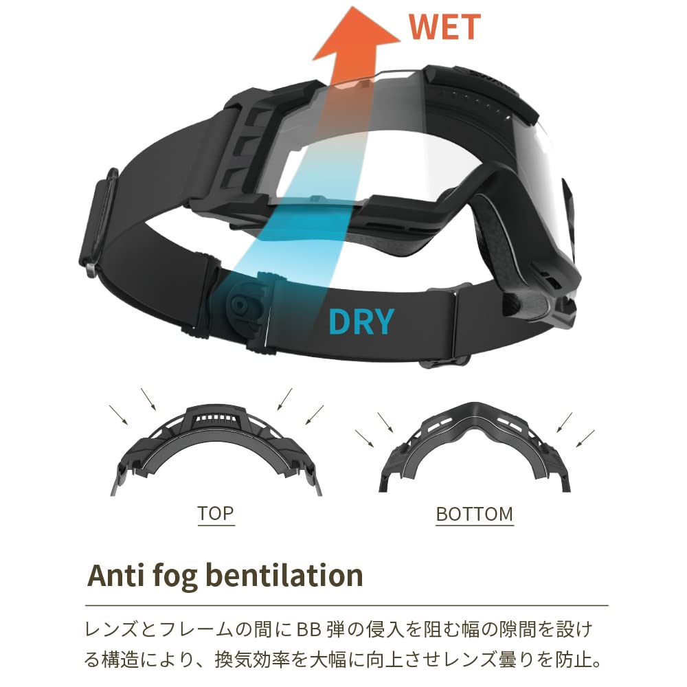 SWANS Tactical Goggles Black Color Light Smoke Lens SG-2280