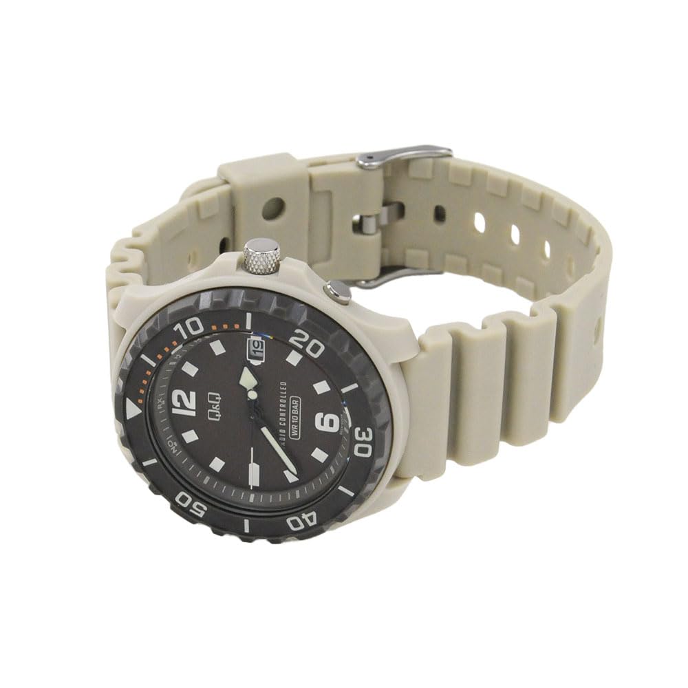 Citizen Q&Q Watch Solar Waterproof Urethane Band D02A-005VK Men's Beige
