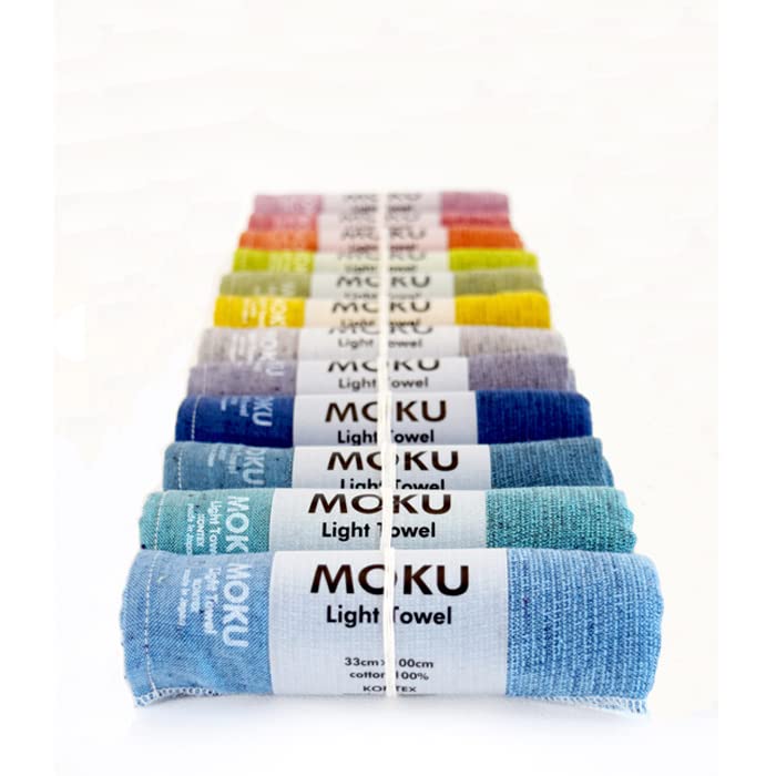 MOKU Face Towel 59073-90 Set of 5 A. Blue Aqua Almond Lemon Mandarin Contex