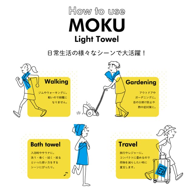 MOKU Face Towel 59073-90 Set of 5 A. Blue Aqua Almond Lemon Mandarin Contex