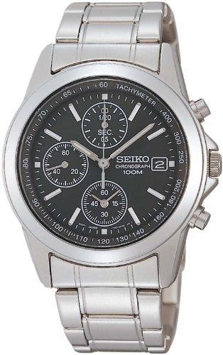 SEIKO SND309P Men's Watch Silver Black Analog Round Face Stainless steel