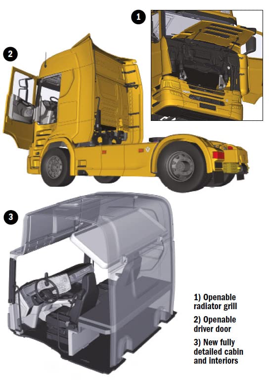 Italeri 1/24 Scania S730 Highline 4×2 Tractor Head Model IT3927 Molding Color