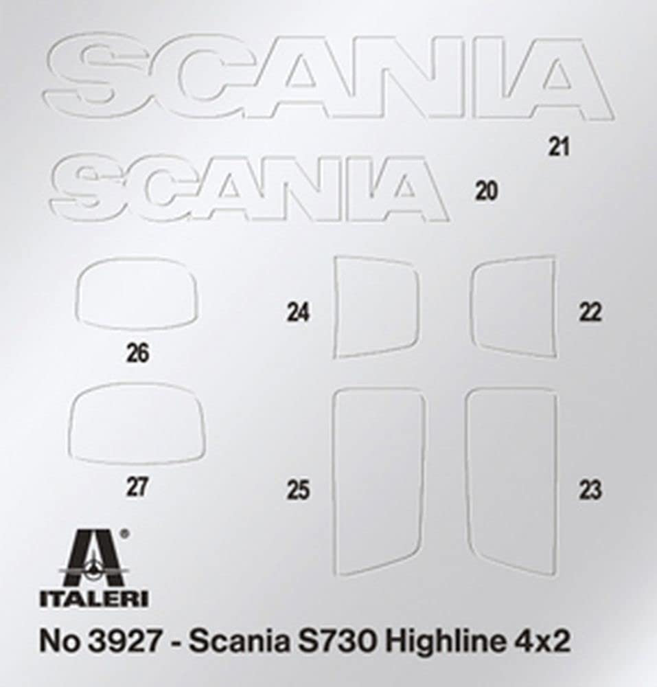 Italeri 1/24 Scania S730 Highline 4×2 Tractor Head Model IT3927 Molding Color