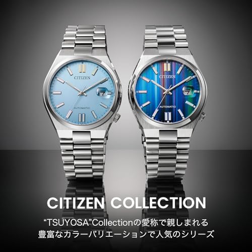 Citizen Mechanical Watch Automatic Manual Winding Waterproof Turquoise Blue TSUYOSA Collection NJ0151-53L Men's Silver