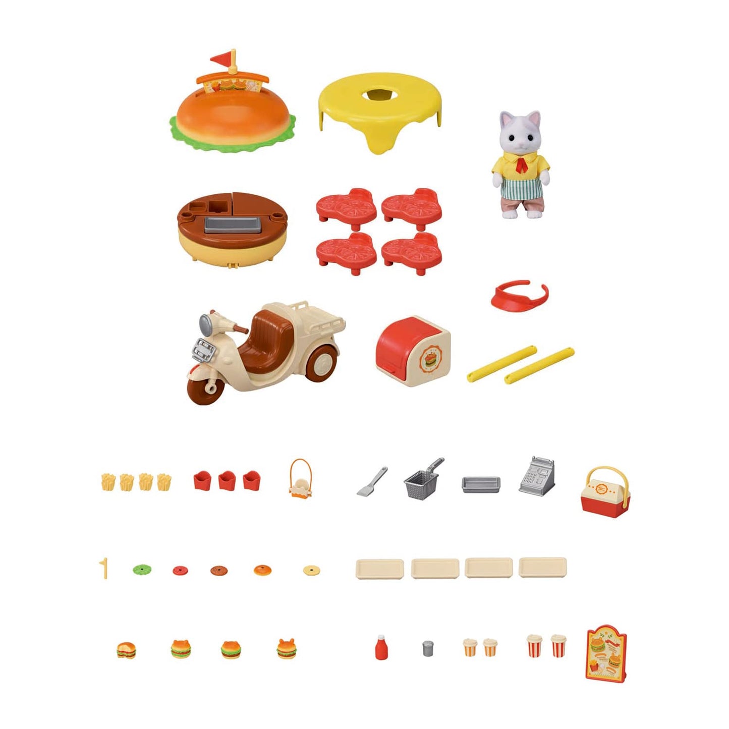MI-91 EPOCH Sylvanian Families Yuenchi Omiseyasan [Fresh Hamburger Wagon]
