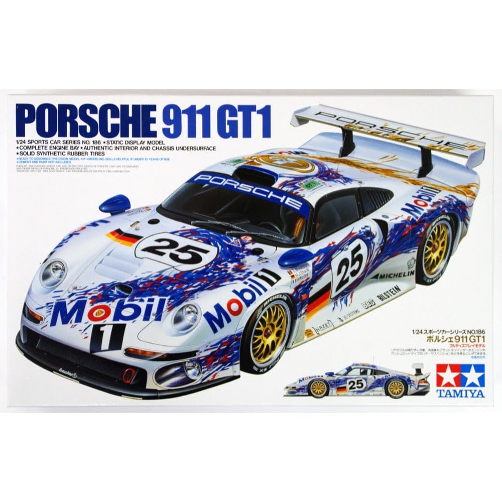 Tamiya 1/24 Sports Car Series No.186 Porsche 911 GT1 Model Kit 24186