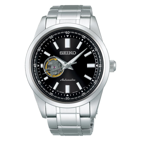 SEIKO Men's Watch SCVE053 SELECTION Silver Black Analog Round Face mechanical