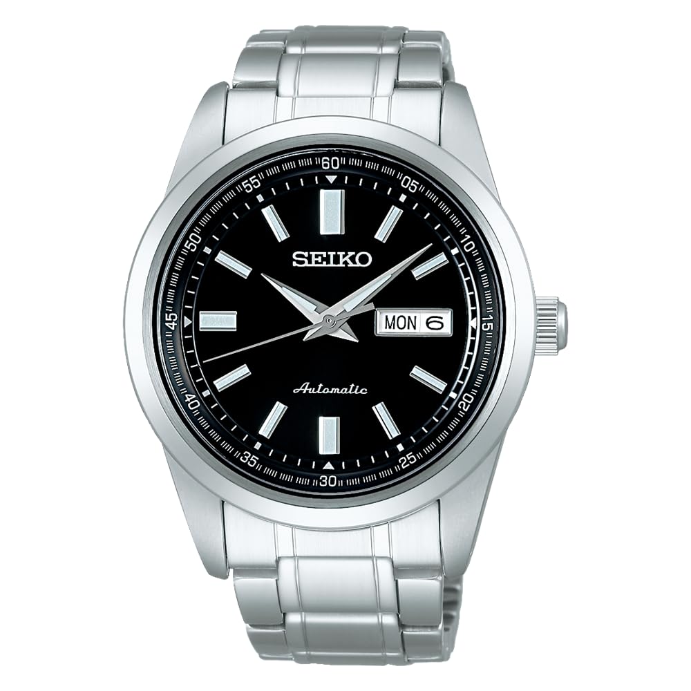 SEIKO SARV003 Men's Watch Black Silver Analog Round Face Mechanical waterproof