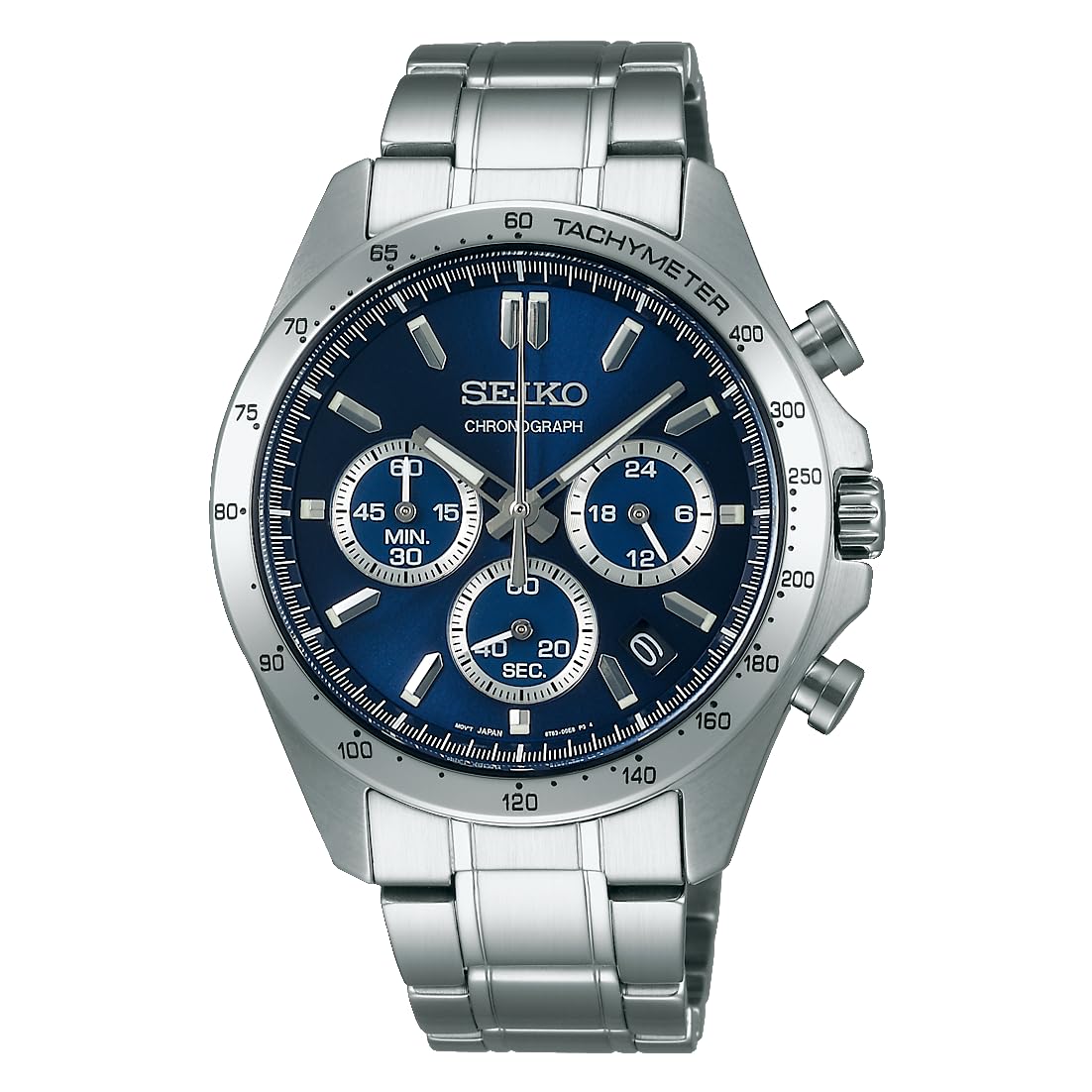 SEIKO Men's Watch SBTR011 SPIRIT Silver Blue Analog Round Face Chronograph