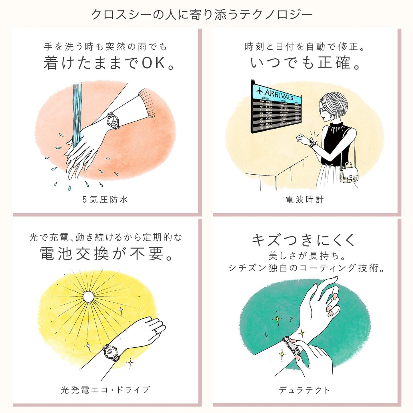 [CITIZEN] Wristwatch Cross Sea Waterproof Tonneau ES9391-54A Ladies