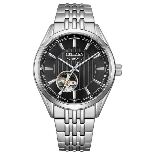 Citizen Mechanical Automatic Open Heart Waterproof NH9110-90E Men's Silver