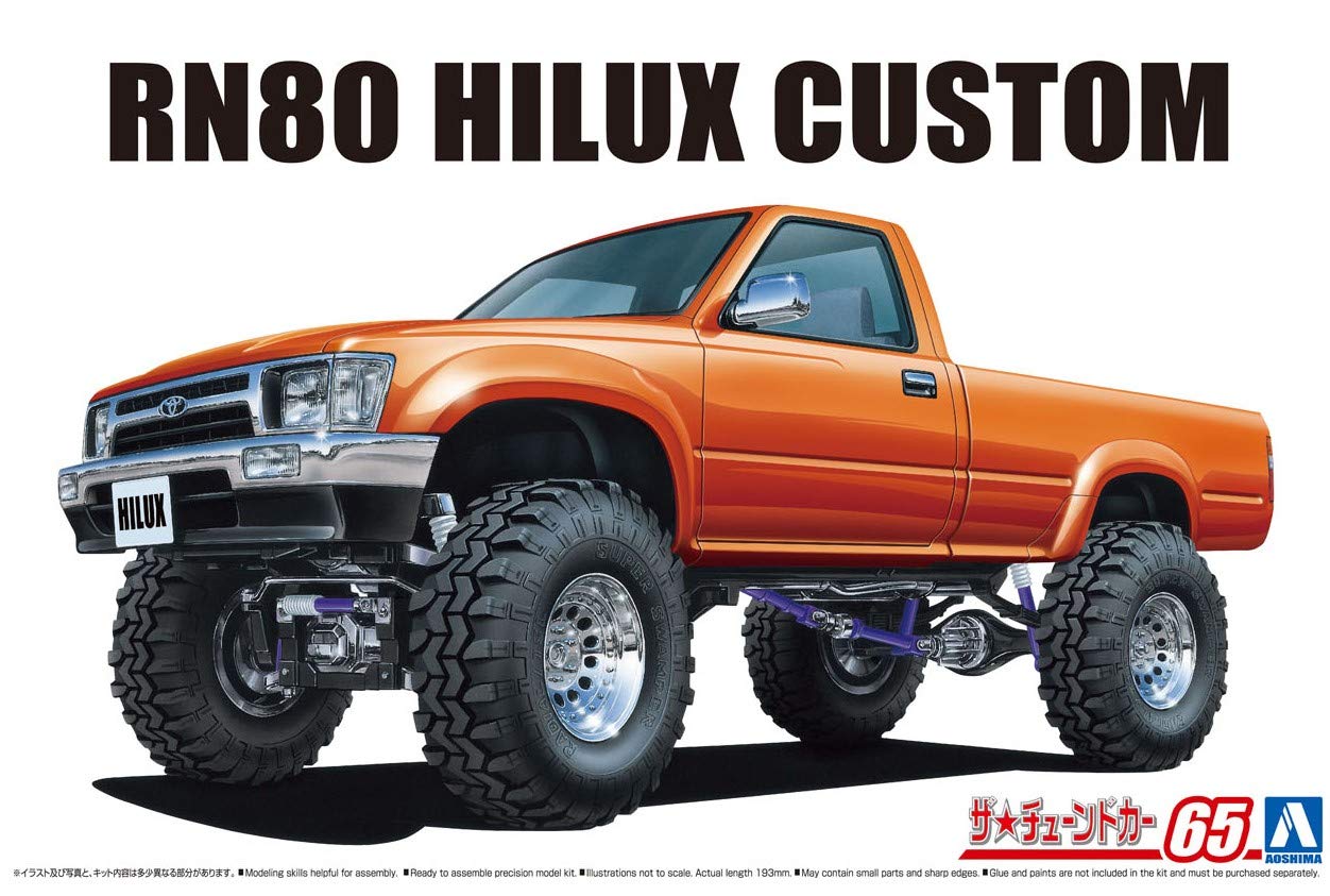 Aoshima Hilux Long Bed Lift Up '95 TOYOTA 1/24 scale kit No.65 58022 RN80