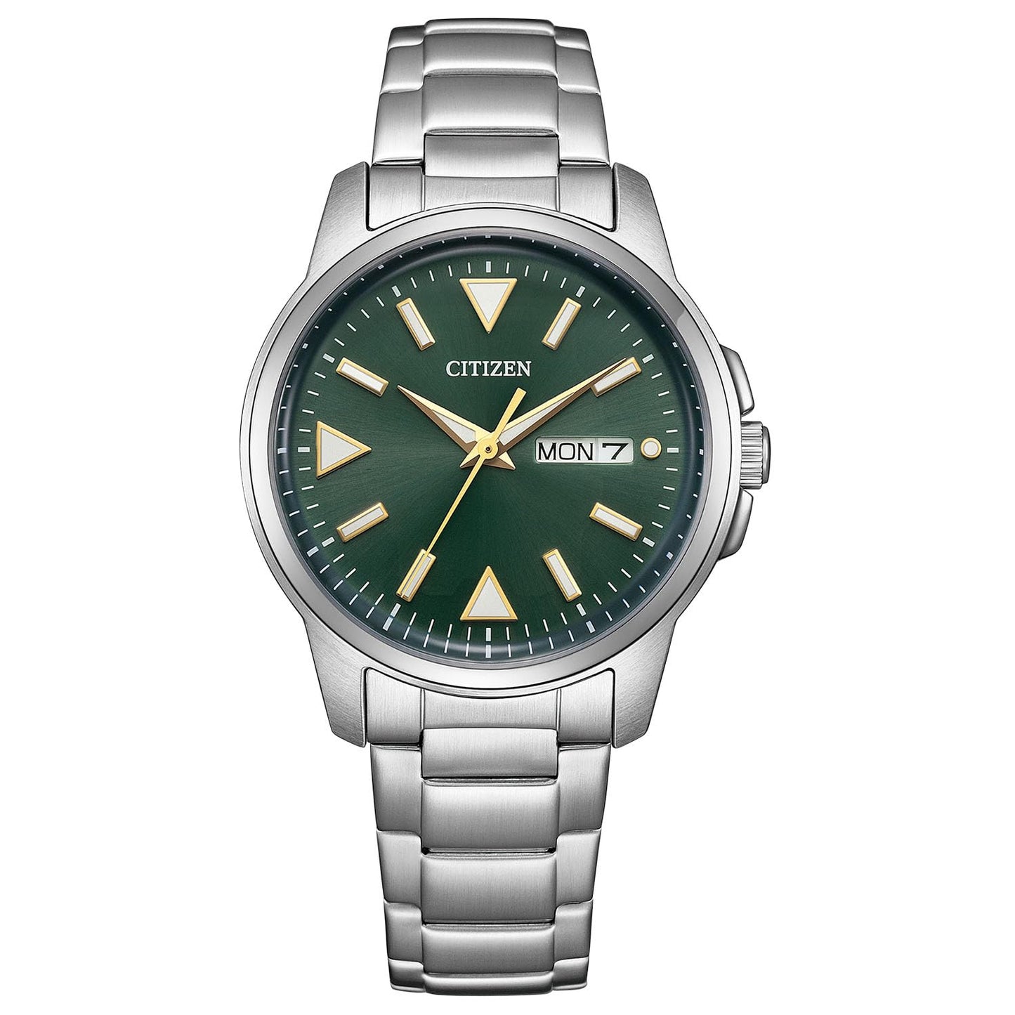 Citizen Wristwatch Water Resistant Luminous Simple Green BM8180-71W Men's Silver