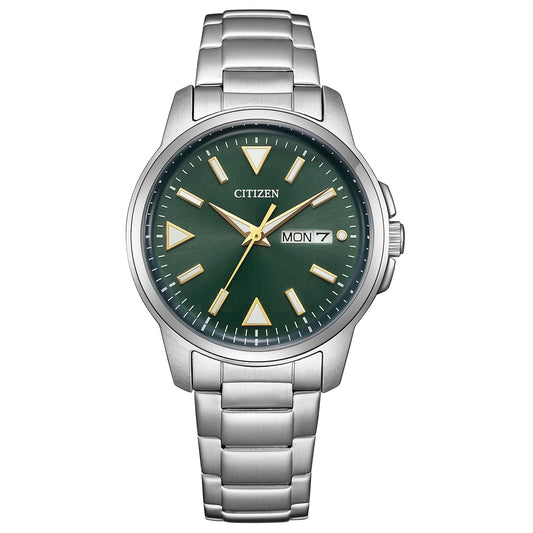 Citizen Wristwatch Water Resistant Luminous Simple Green BM8180-71W Men's Silver