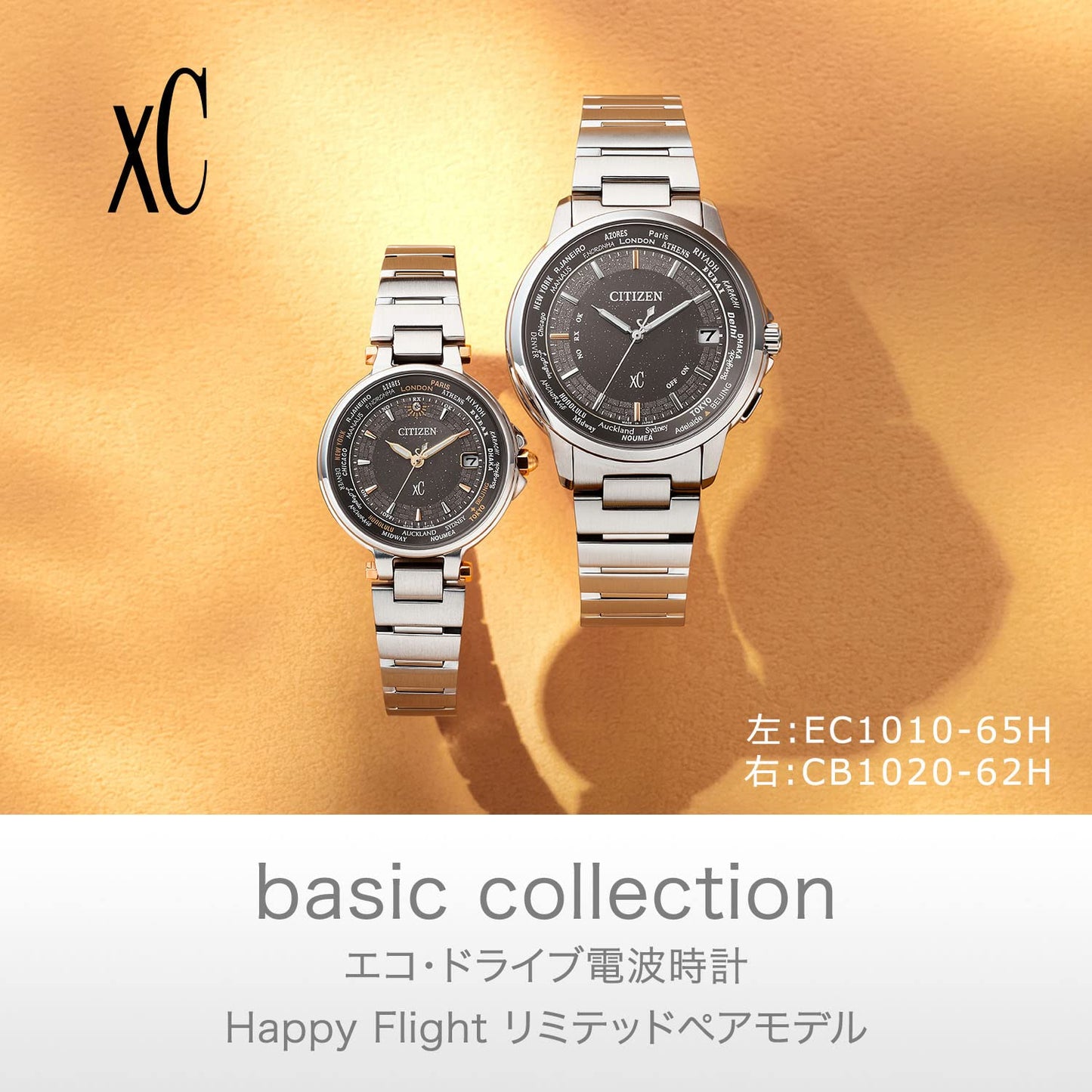 Citizen Cross Sea Eco-Drive Radio Watch Waterproof Limited Pair Brown CB1020-62H Men's Silver