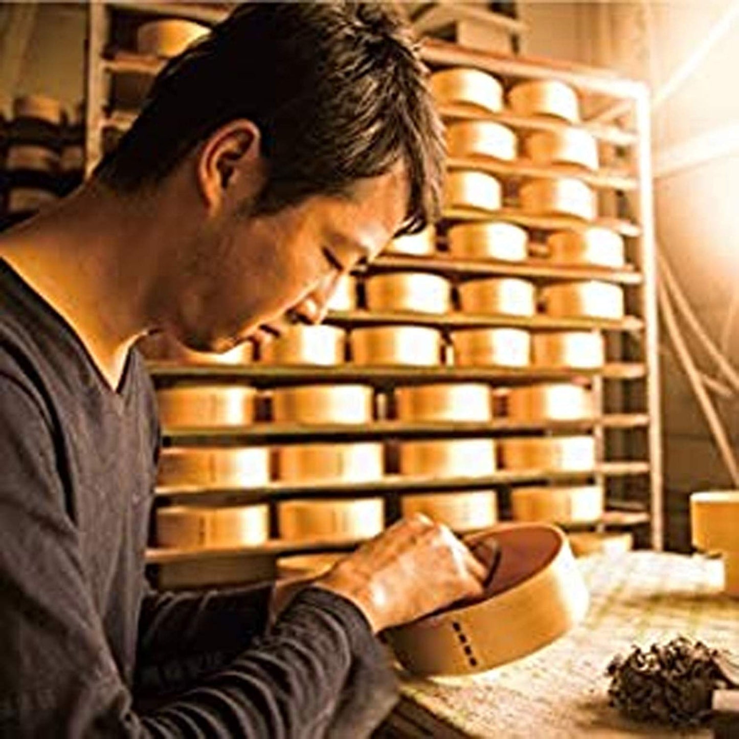 ナガオ 曲げわっぱ 弁当箱 小判型 1段 ナチュラル 仕切り付 FH01W