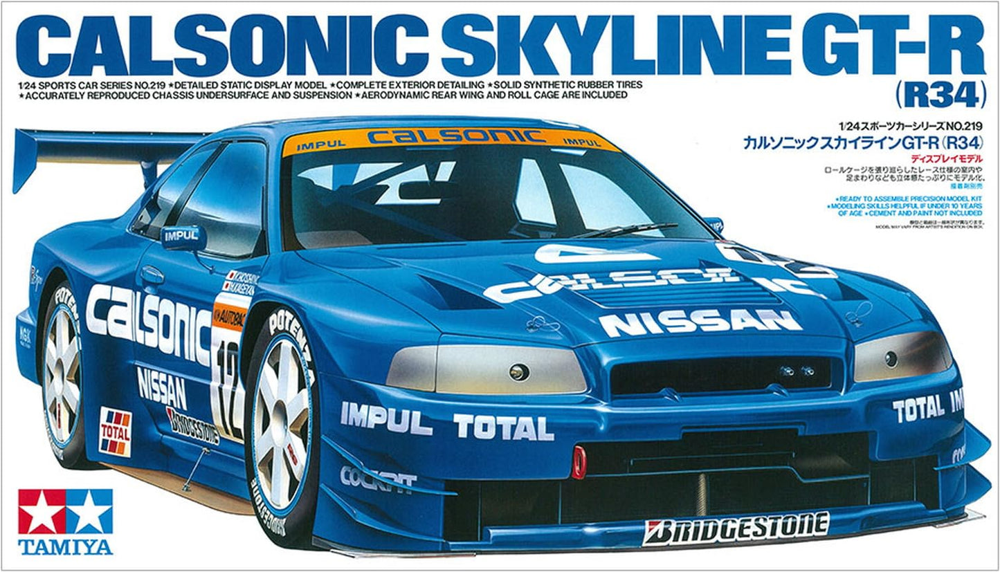 Tamiya 1/24 Sports Car Series No.219 Calsonic Skyline GT-R R34 Model 24219