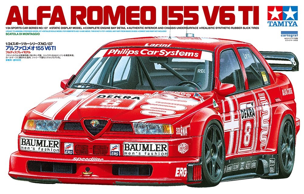 Tamiya 1/24 Sports Car Series No. 137 Alfa Romeo 155 V6 TI Plastic Model 24137