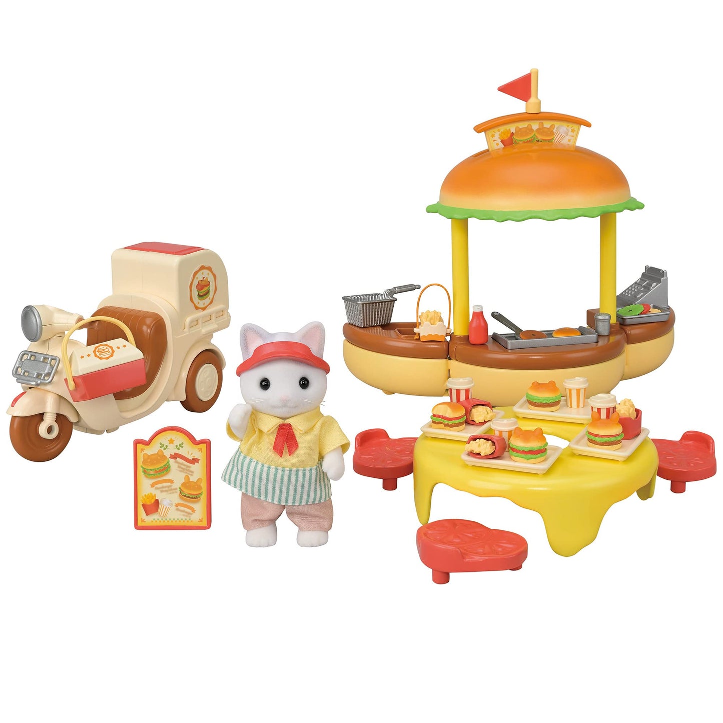 MI-91 EPOCH Sylvanian Families Yuenchi Omiseyasan [Fresh Hamburger Wagon]