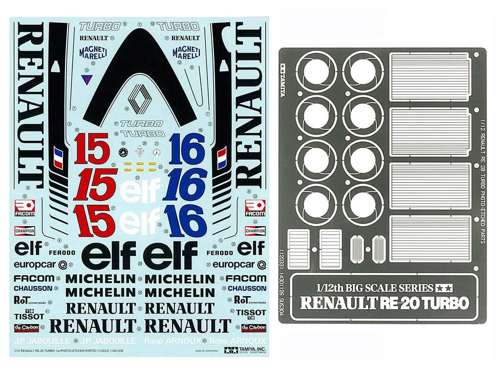 Tamiya 1/12 Big Scale Series No.33 Renault RE-20 Turbo with Etched Parts Model