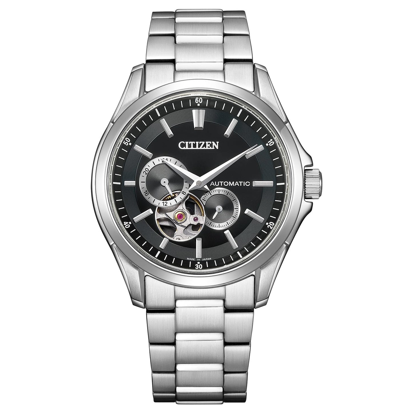 Citizen Mechanical Automatic Open Heart Waterproof NP1010-78E Men's Silver