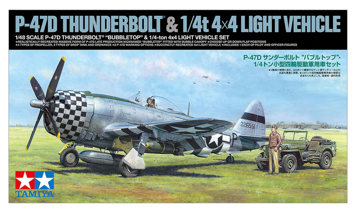 Tamiya 1/48 Limited Edition Republic P-47D Thunderbolt Bubble Top& 1/4 Ton Light