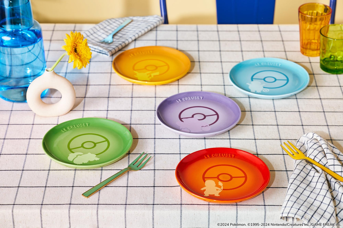 Pokémon Collection 2024 Pokemon Sphere Plate Dish 17cm Set of 5 Le Creuset