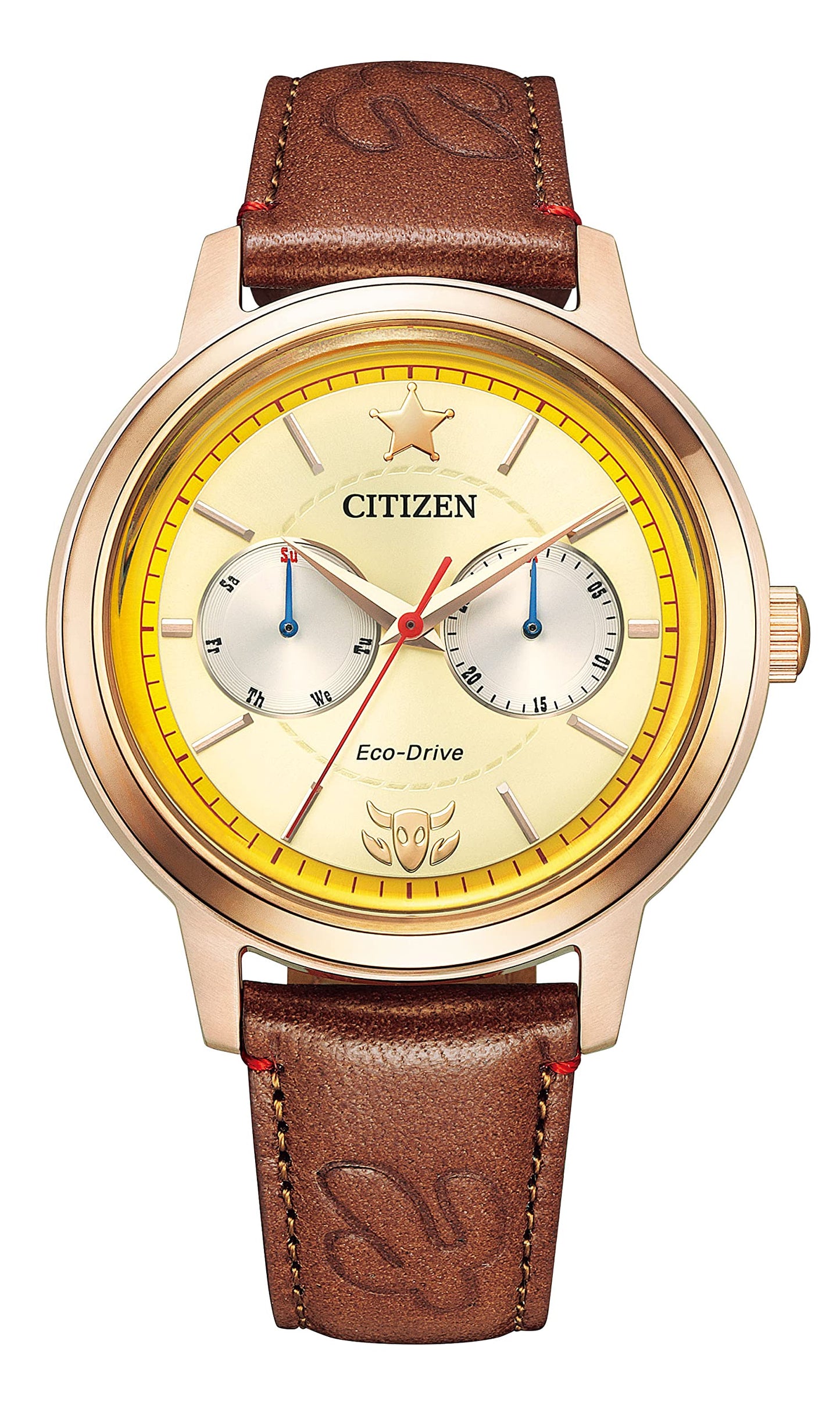 Citizen Watch (Disney Collection / Limited to 700 pieces worldwide / Limited model inspired by Woody) Eco Drive (Gold/Waterproof/Brown) BU4042-09A Gold Brown